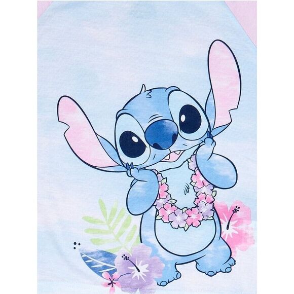 DISNEY  Lilo & Stitch Girl's Short Sleeve‎ Shirt and Short Pajama Set  Size 4/5 - Picture 2 of 3